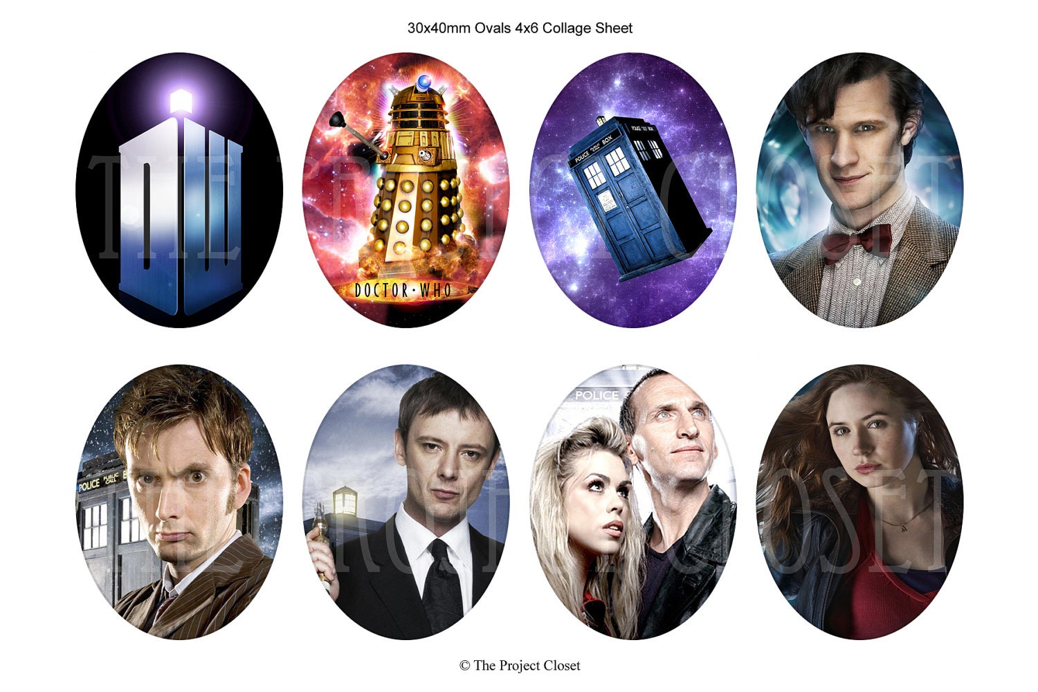 Doctor Who 30x40 Oval Cameo Digital Collage Sheet