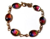1960s Sarah Coventry Harmony Art Glass Rainbow Bracelet