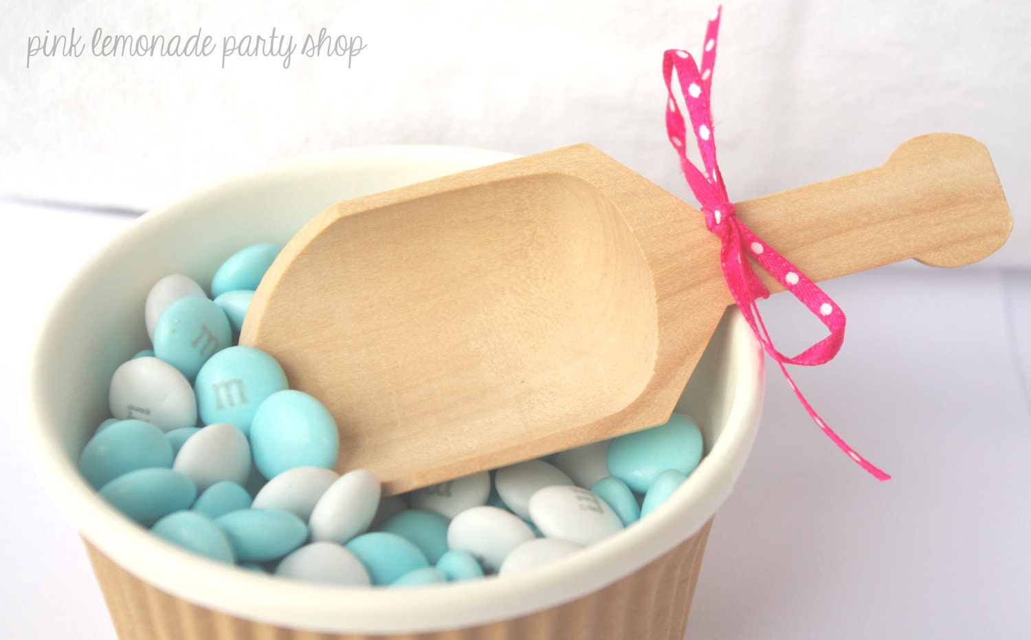 BiGGeR LiTTLe WooD SCooPS---use with candy buffets-Ice Cream Sundaes and Socials-weddings--sweet shop parties---set of 3