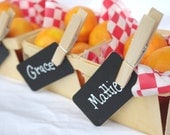 12CLotheS PiN and BLacK PaPer Tag Combo--12 ct--black paper chalkboard look tags-wooden 3 inch clothes pins-party favors, gifts, Il_170x135