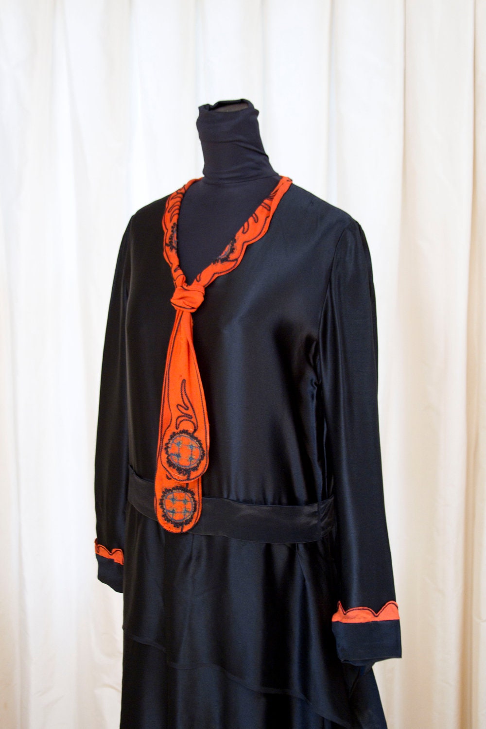 1920's Black and Orange Halloween Dress