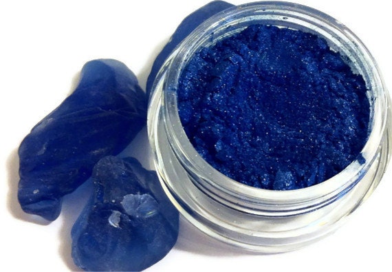 sapphire cobalt blue eyeshadow mineral vegan makeup . Blueberry Sugar - RedeemingBeauty