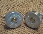 Recycled 12G Winchester Shotgun Shell Bullet Mens Redneck Hunting Country Wedding Cufflinks Groomsmens Gift