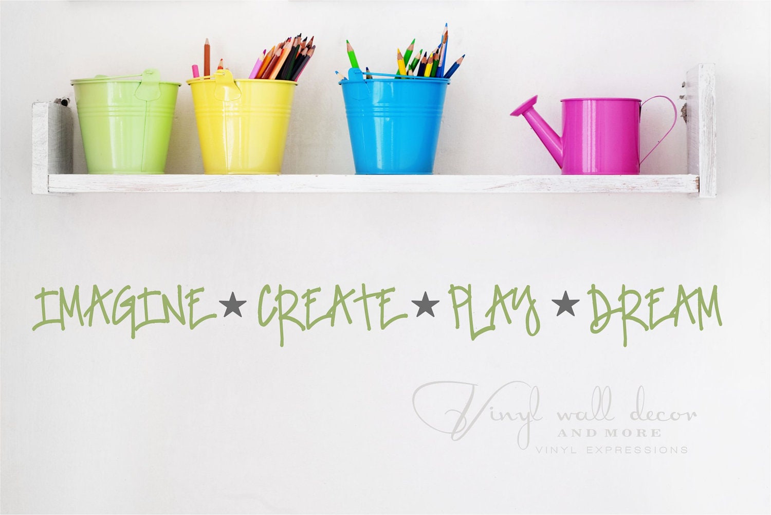 Imagine Create Play Dream Vinyl Wall Phrase