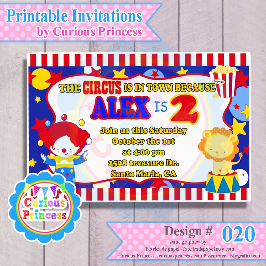 020 circus carnival invitations boy girl or thank you cards birthday party PRINTABLE DIGITAL unisex baby shower girly 4x6