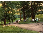 Antique Vintage Postcard "To the swings, Riverside Park, New London, Connecticut" 3.5" x 5.5" Estimated date: 1910s
