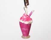 Strawberry Milkshake - PINK - phone charm
