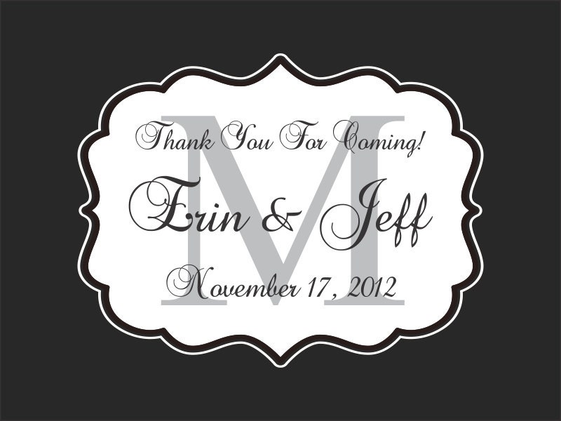 50 4x3 Antique Frame Wedding Favor / Welcome Bag Labels/Stickers Il_570xn
