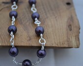 Sale Purple Shell Pearl wire wrapped necklace - Cancer Charity