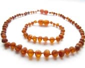 Raw Unpolished Baltic Amber Baby Teething Necklace and Bracelet/Anklet
