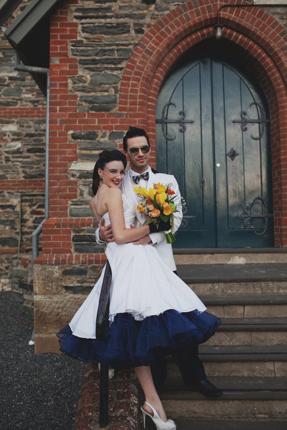 1950s White Rockabilly Wedding Dress.