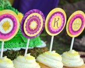 TANGLED Inspired Cupcake Toppers, Tangled Favor Tags, Tangled  Labels-  RAPUNZEL- Tangled Princess -  Girls Birthday Party - Krown Kreations