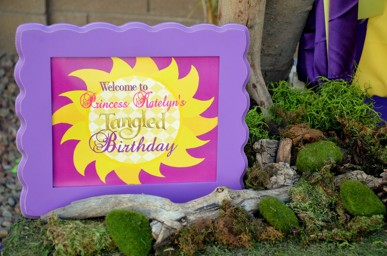 Tangled Inspired WELCOME SIGN- RAPUNZEL Girls Birthday Party- Tangled Princess - Girls Party - Krown Kreations & Celebrations Il_570xn