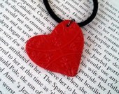 Red Polymer Clay Heart Pendant
