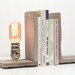 Bookends- Salvaged Wood Bookends, Rustic Lamp, Shelf Lighting, Exposed Edison Bulb