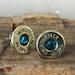 Bullet Earrings - Ultra Thin - Blue Zircon - December Birthstone