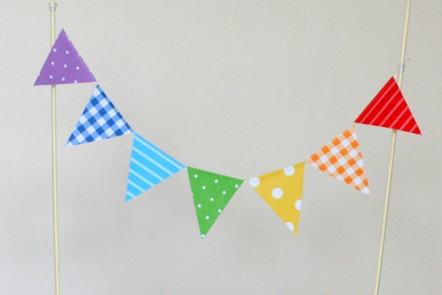 Cake Bunting Flag Pennant Rainbow Colors