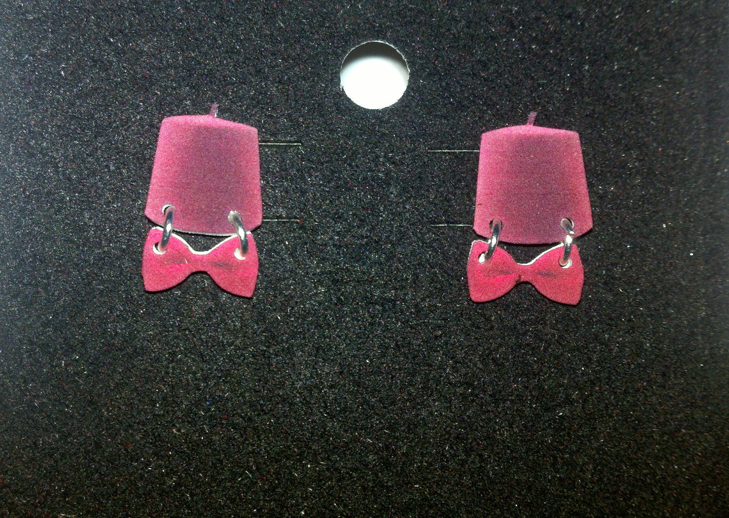 Fez and Bowtie Earring Studs - Doctor Who geekery