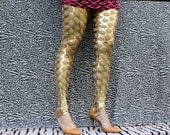 Ready to Ship: Black/Gold Metallic Punched Holes Spandex Leggings, Only XS & S Left