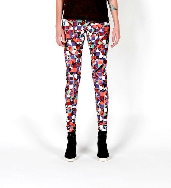 BAMBOO leggings. Geometric pattern