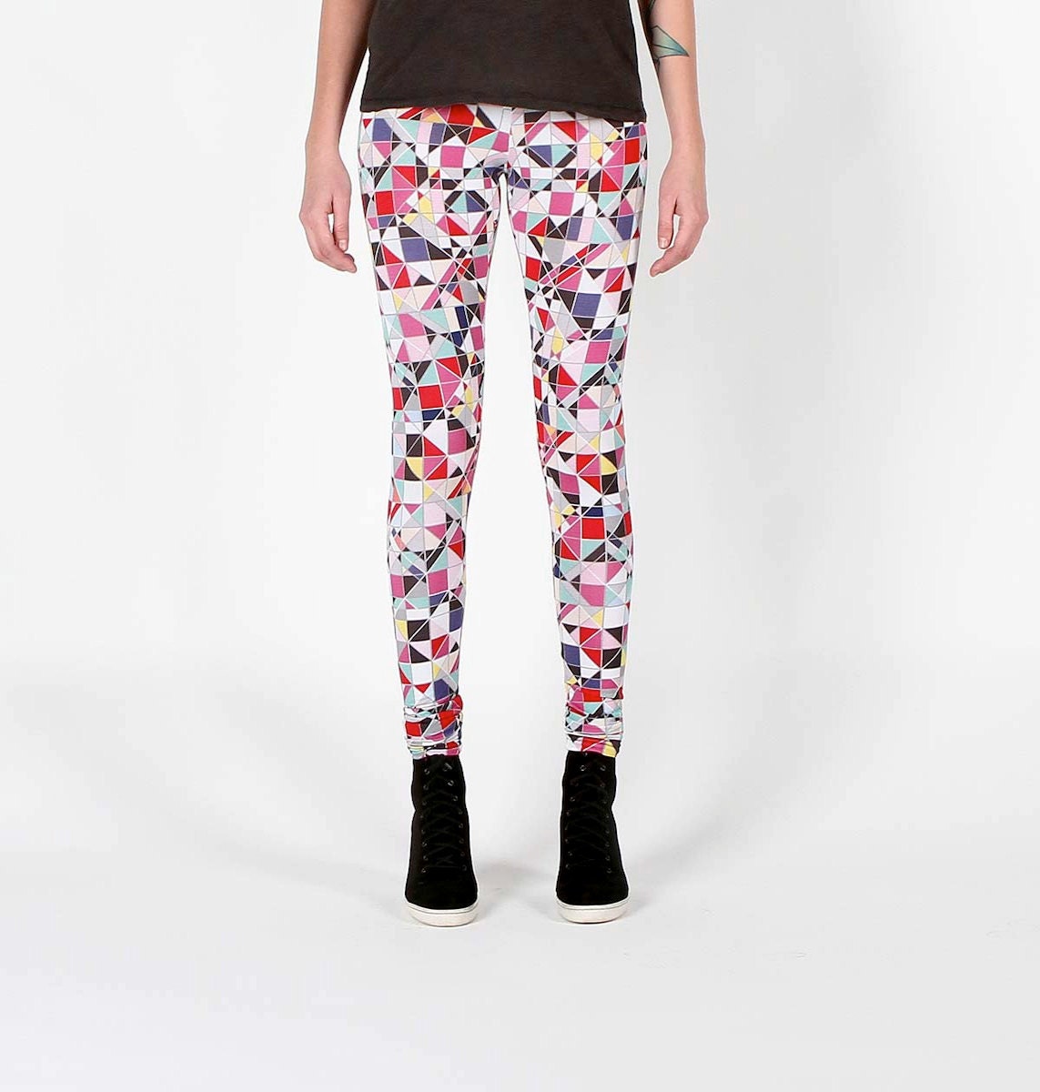 ECO friendly pink bamboo fiber printed leggings