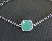 Cushion Cut Green Opal Rim Connector-Bracelet or Anklet