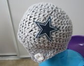 Crochet Dallas Cowboys Helmet Hat with One Star Emblem NFL Baby Infant Toddler Girl Boy Photo Prop Made to Order