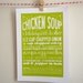 5x7 Kitchen Art Print of Chicken Soup Recipe with Handlettering