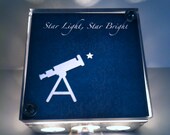 Star Light Star Bright - Repurposed Vintage Dictionary Print Design Night Light Box Upcycled Lamp