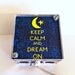 Keep Calm And Dream On Moon Print - Repurposed Vintage Dictionary Print Design Night Light