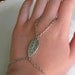 RESERVED Silver Slave Bracelet Ring Leaf Charm Ring Bracelet Hand Harness