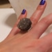 Smokey Quartz- Grey Druzy- Matte Silver -Mineral Ring
