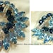 Vintage Eisenberg Rhinestone Brooch/Pin Earrings-Royal Blue
