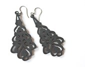 Long Black Wooden Dangles