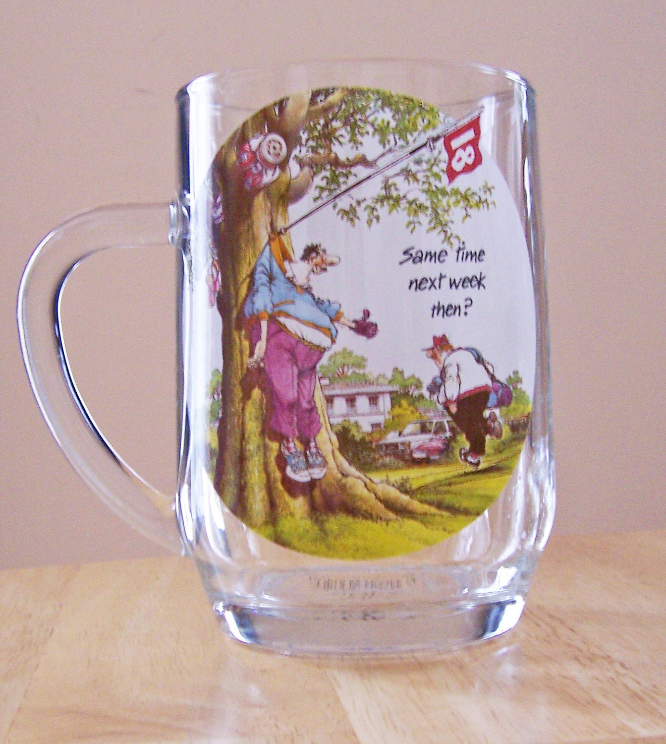 Golf Clear Glass Beer Mug, Gordon Fraser, France
