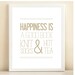 Cozy Tan 'Happiness is a Good Book, Knit Socks, & Hot Tea' print poster