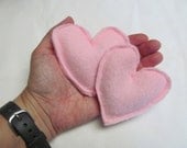 Set of two Pink Fleece Heart Handwarmers BooBoo Bags Eye Bags Lavender or Eucalyptus