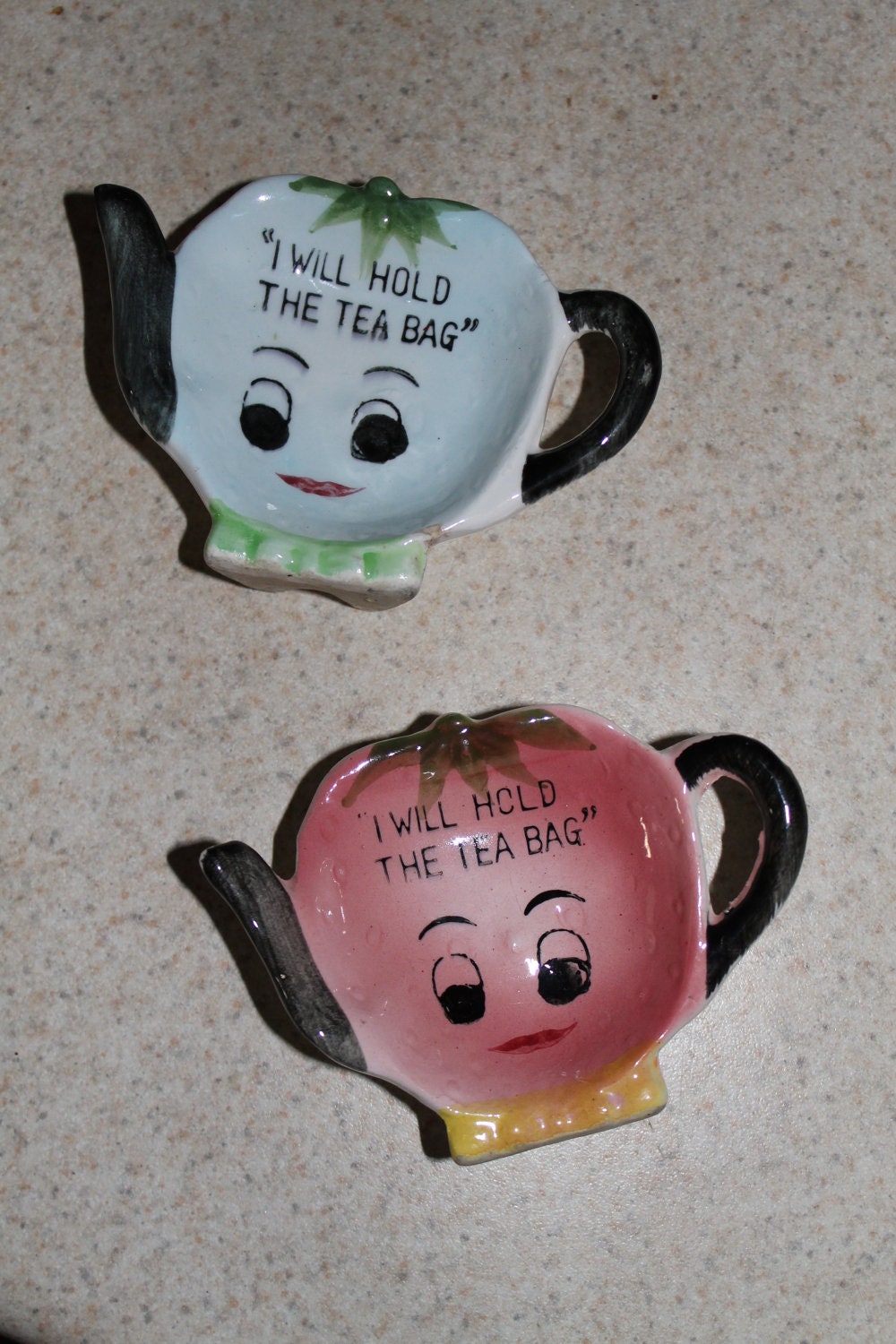 2 Vintage Tea Bag Holders