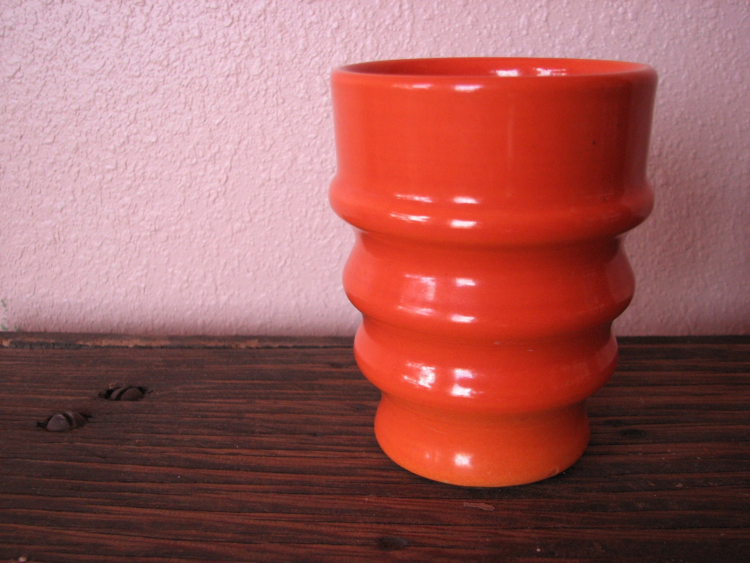 Orange Retro Ringware Pottery Tumbler