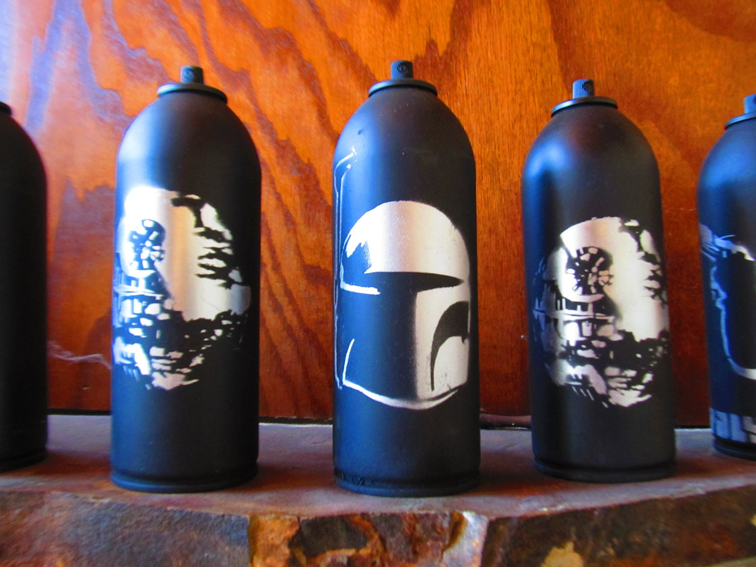Spray Paint Can Stencil Painted - Boba Fett Star Wars pop art