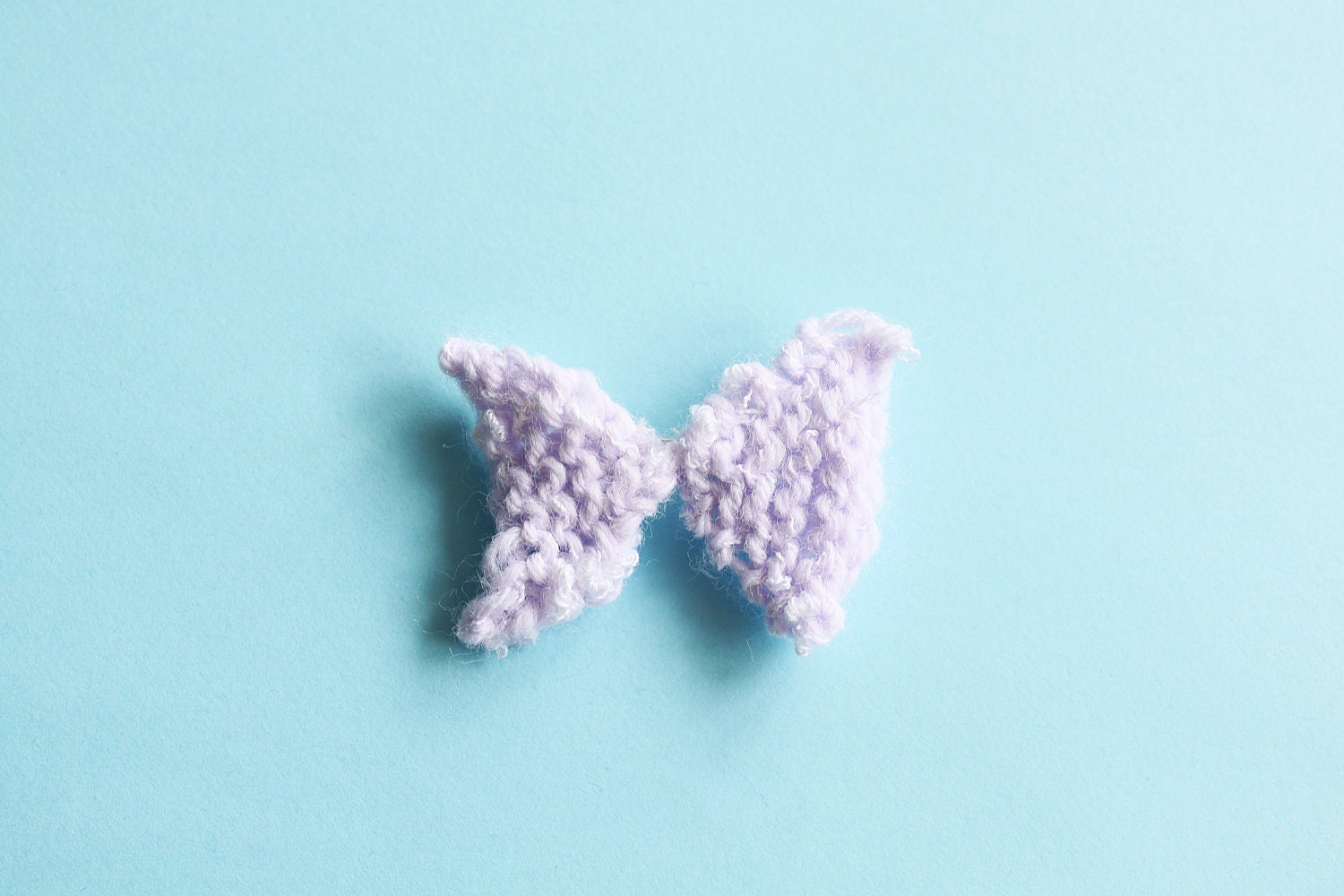Lilac Knitted Bow Brooch