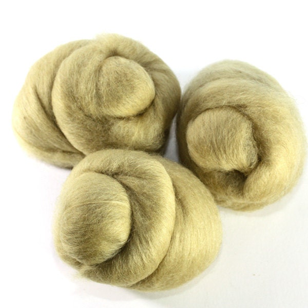 Naturally Dyed Kainuu Grey Finnsheep Wool, yellow chartreuse, carded batts, 130 g, 4.6 oz