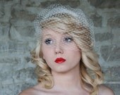 Bridal Birdcage Veil Ivory Birdcage Veil Blusher Veil White Birdcage Veil Black Birdcage Veil - Small Size, Elaine  MADE TO ORDER