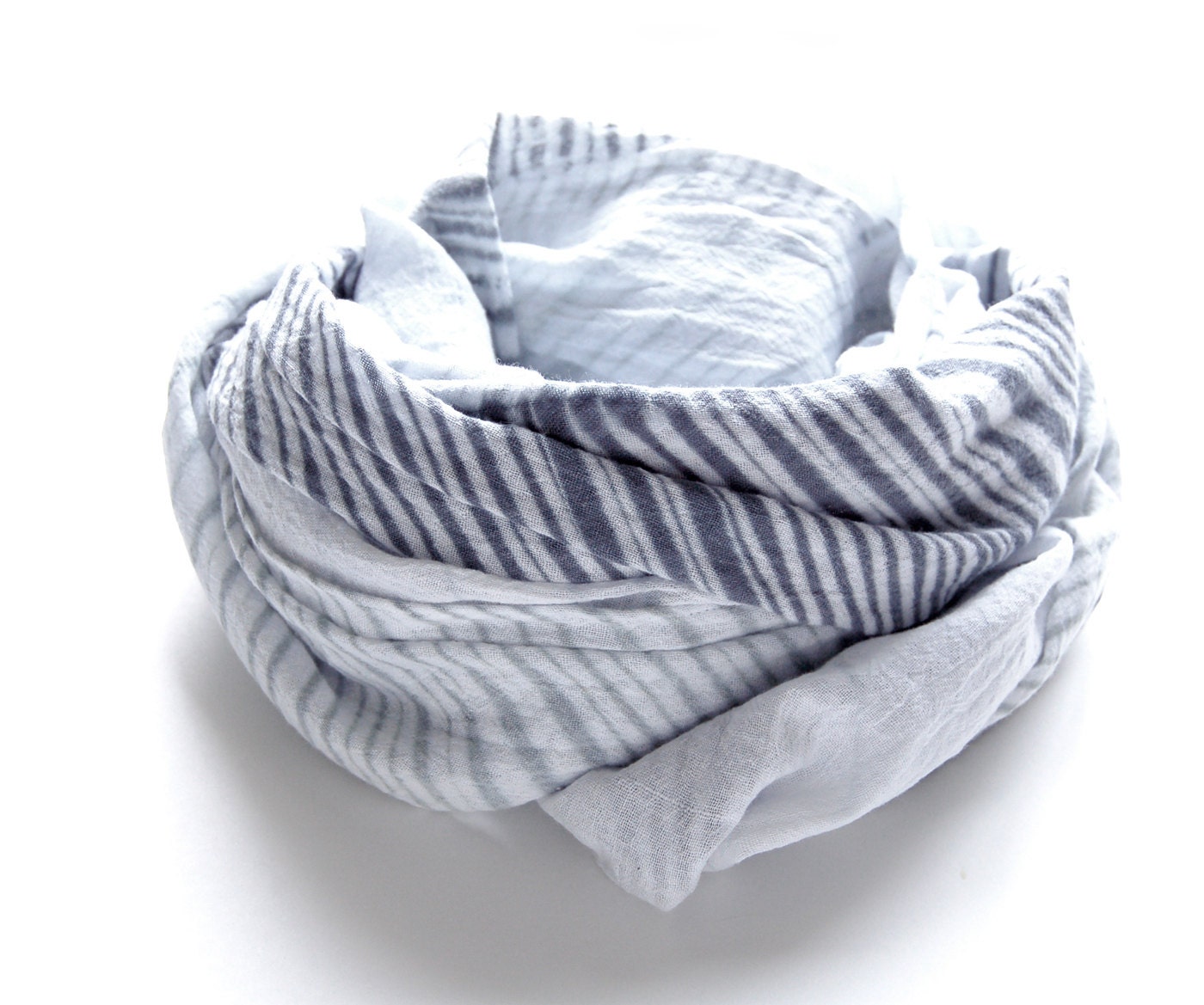Charcoal Grey Shibori Scarf - gauzy cotton summer scarf - Slate