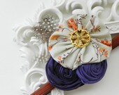 Baby Headband, Purple Headband, Newborn Flower Headband, Baby Headband, Purple and Orange Hair Clip, Bridesmaid Hair Clip