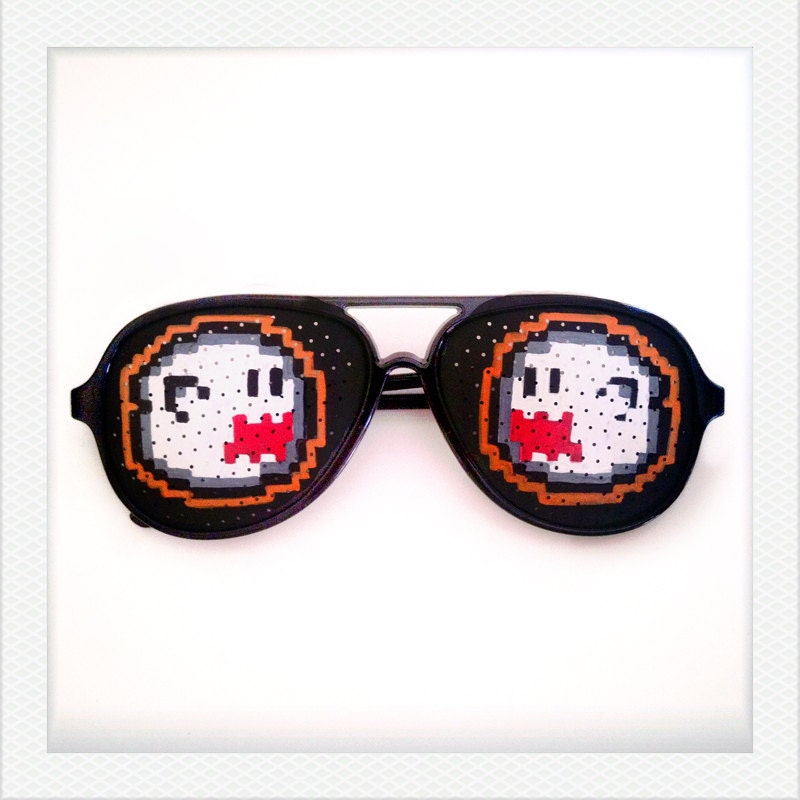 Hand Drawn Shades (ghost) - colorful sunglasses for fun costume, party decoration and special occasions (Ship on 26 Nov onwards)
