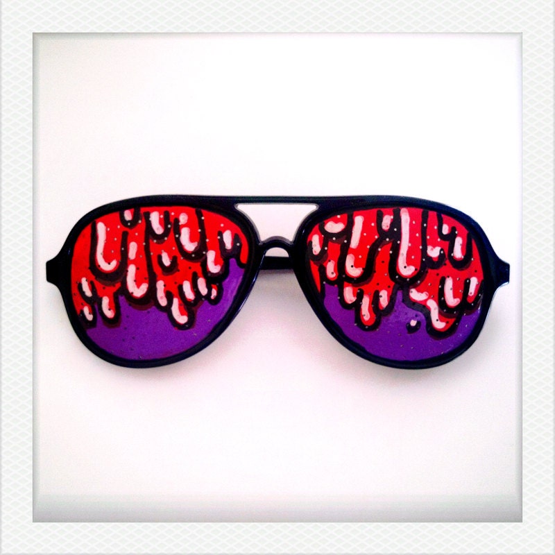Hand Drawn Shades (Bloody overflow) - colorful sunglasses for fun costume, party decoration and special occasions (Ship on 26 Nov onwards)