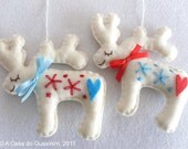 Set of 2 Reindeers - Christmas ornaments