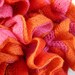 Knit Scarf FUCHSIA/RED/ORANGE - Ruffled Scarf, flamenco, can can - ruffle - Hand knitted long