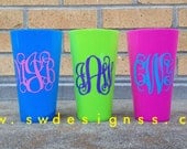 Personalized Cups, Plastic Tumblers, Bachelorette Weekend, Bridesmaids, Gifts,Set of 4